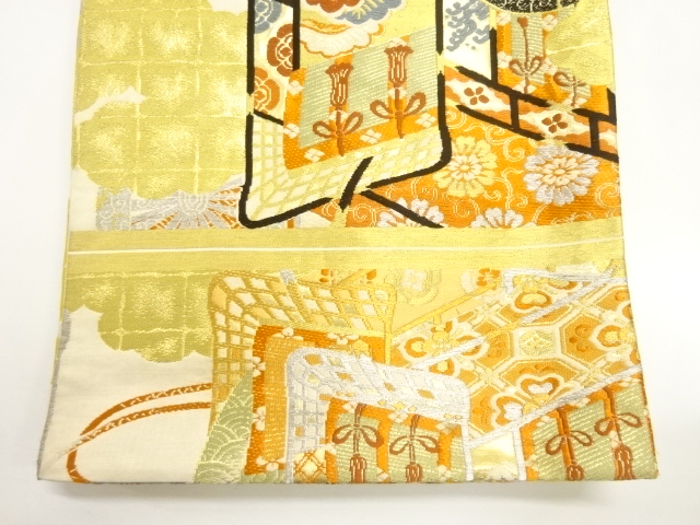  大正ロマン　御所車に松梅模様刺繍五つ紋花嫁衣装振袖2枚重ね・丸帯セット